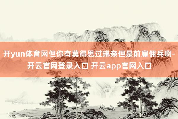 开yun体育网但你有莫得思过琳奈但是前雇佣兵啊-开云官网登录