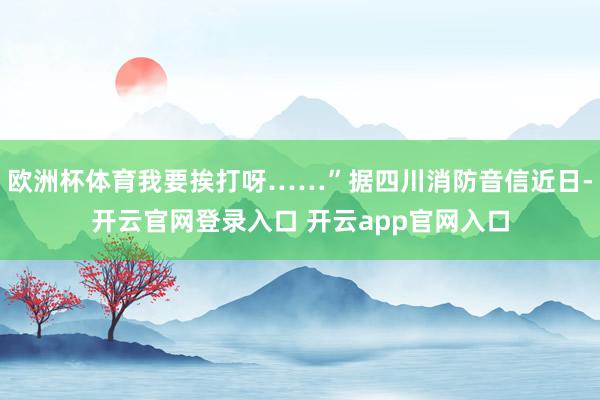 欧洲杯体育我要挨打呀……”据四川消防音信近日-开云官网登录入