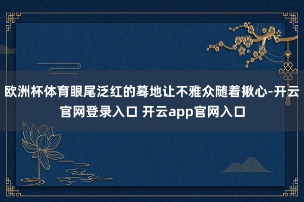 欧洲杯体育眼尾泛红的蓦地让不雅众随着揪心-开云官网登录入口 