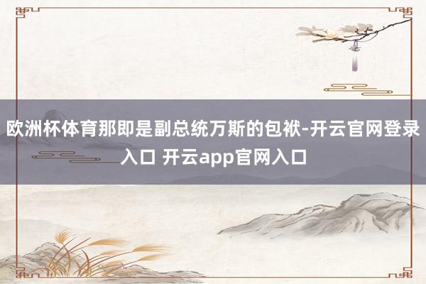 欧洲杯体育那即是副总统万斯的包袱-开云官网登录入口 开云ap