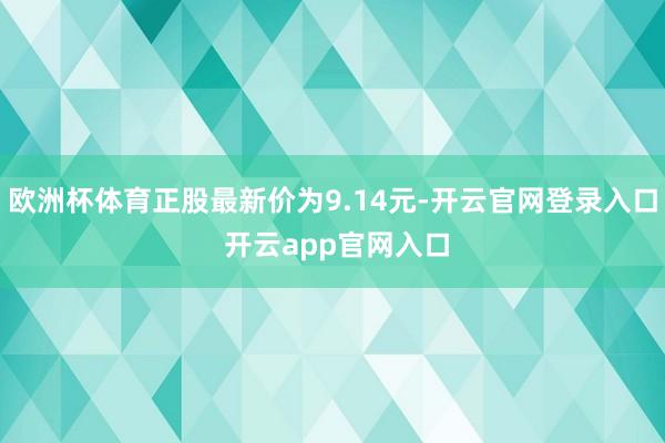 欧洲杯体育正股最新价为9.14元-开云官网登录入口 开云ap