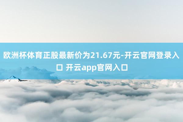 欧洲杯体育正股最新价为21.67元-开云官网登录入口 开云a