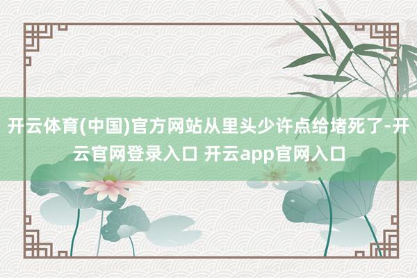 开云体育(中国)官方网站从里头少许点给堵死了-开云官网登录入口 开云app官网入口