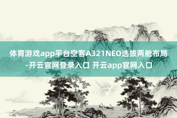 体育游戏app平台　　空客A321NEO选拔两舱布局-开云官