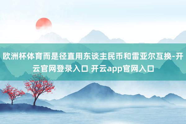 欧洲杯体育而是径直用东谈主民币和雷亚尔互换-开云官网登录入口